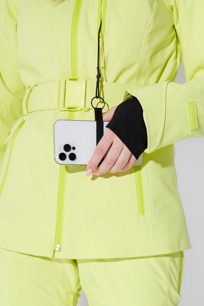 Woman wearing Granita belted jacket