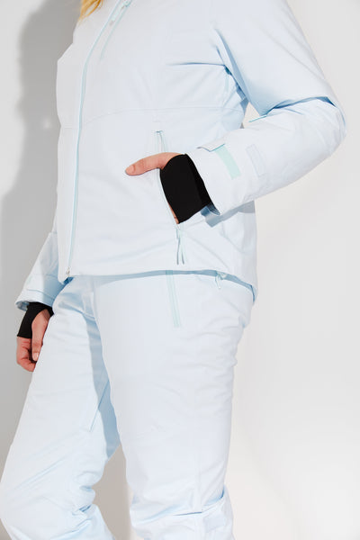 Woman wearing Frost ski jacket