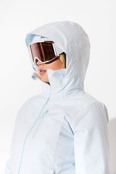 Woman wearing Frost ski jacket