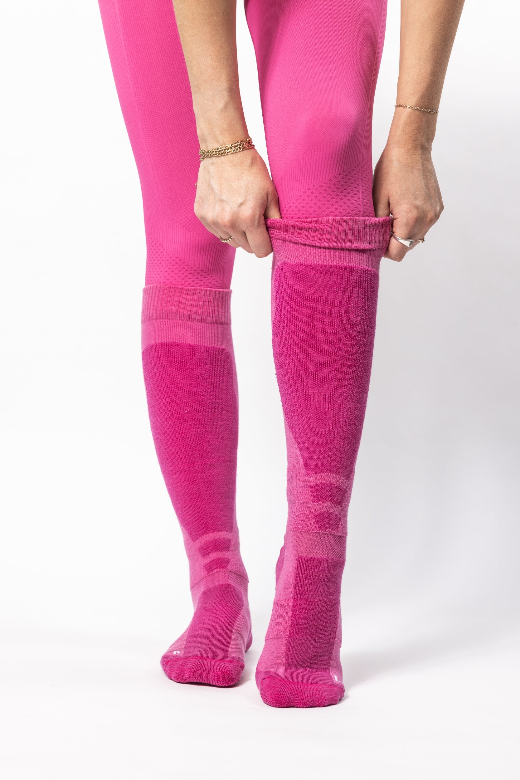 Halfdays Light Cushion Ski Sock - Pink/XS/S / Alpenglow
