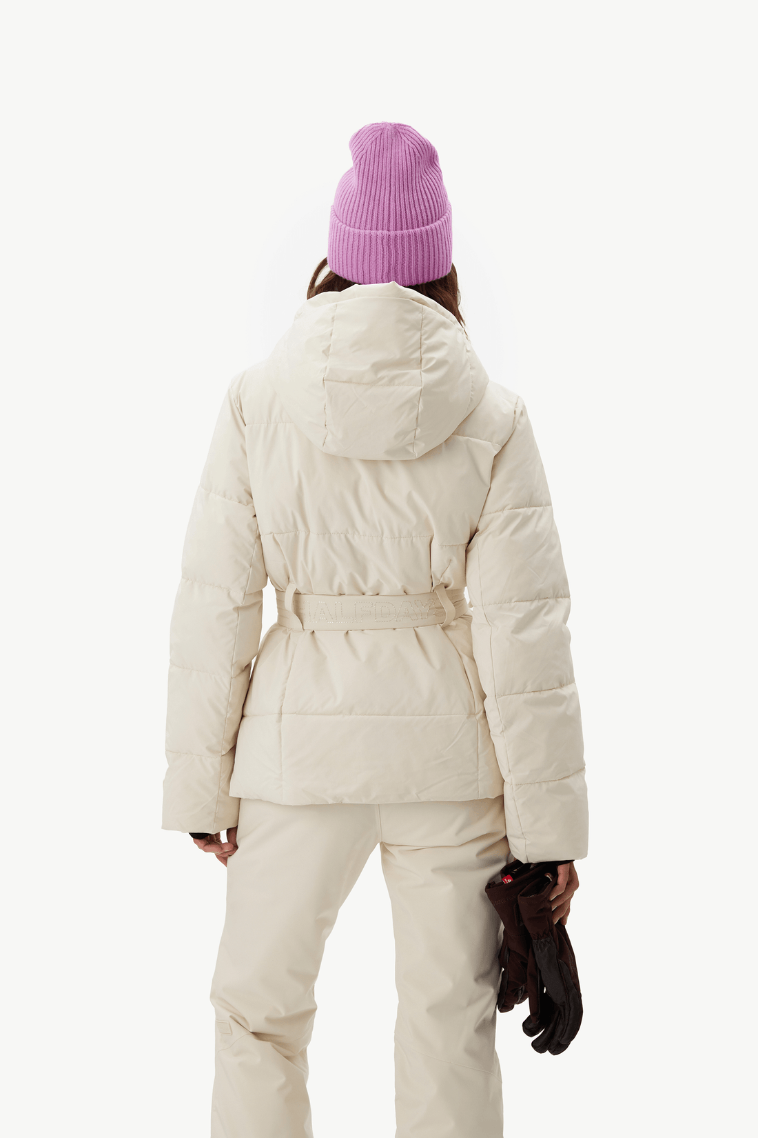 Hedy Belted Puffer - Oat Milk