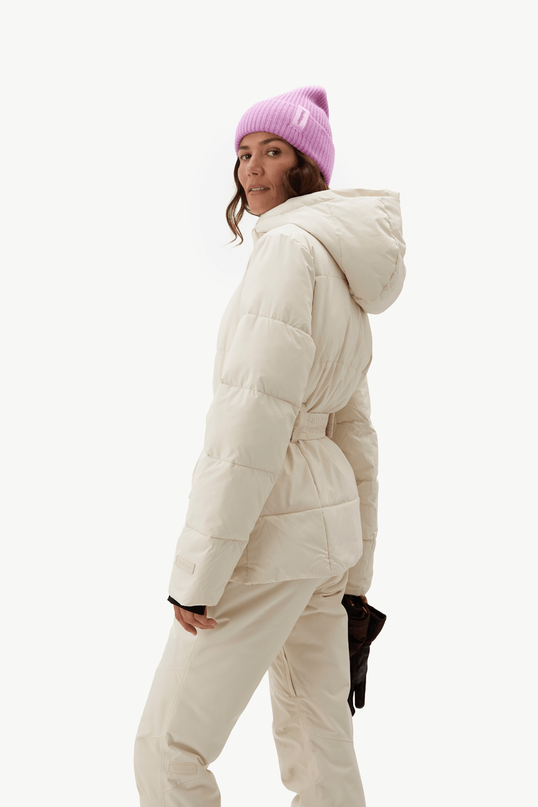 Hedy Belted Puffer - Oat Milk