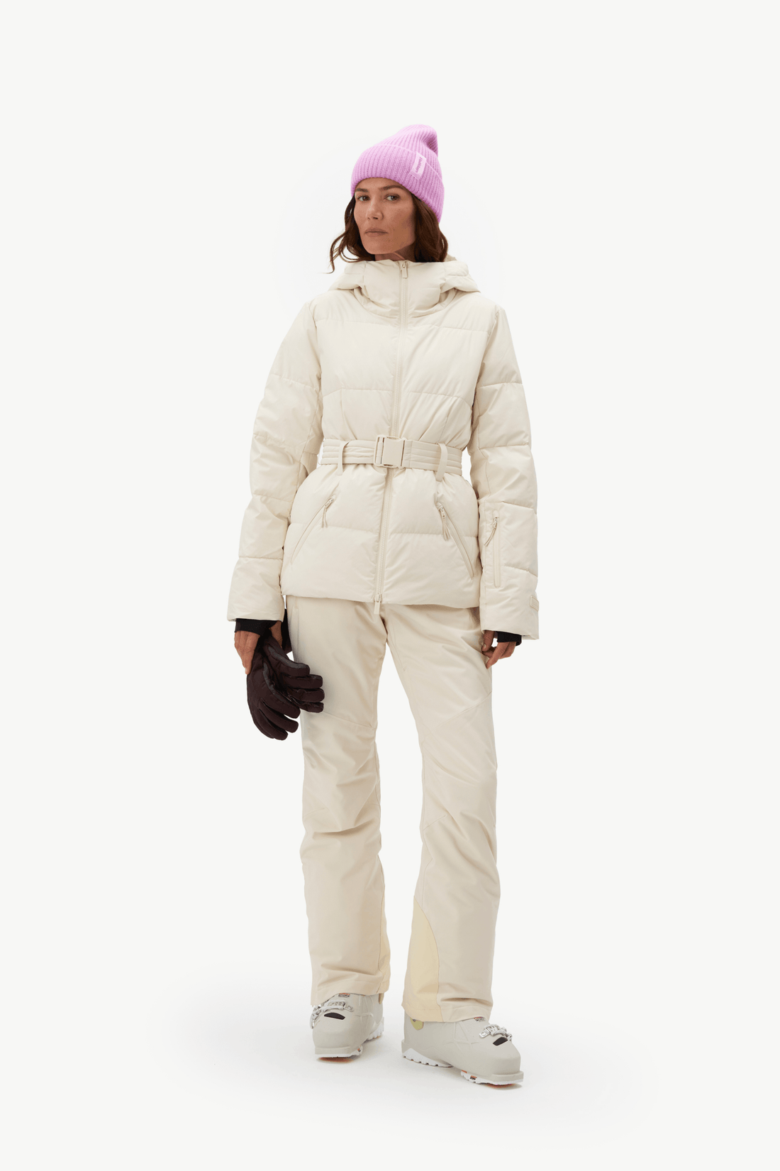Hedy Belted Puffer - Oat Milk