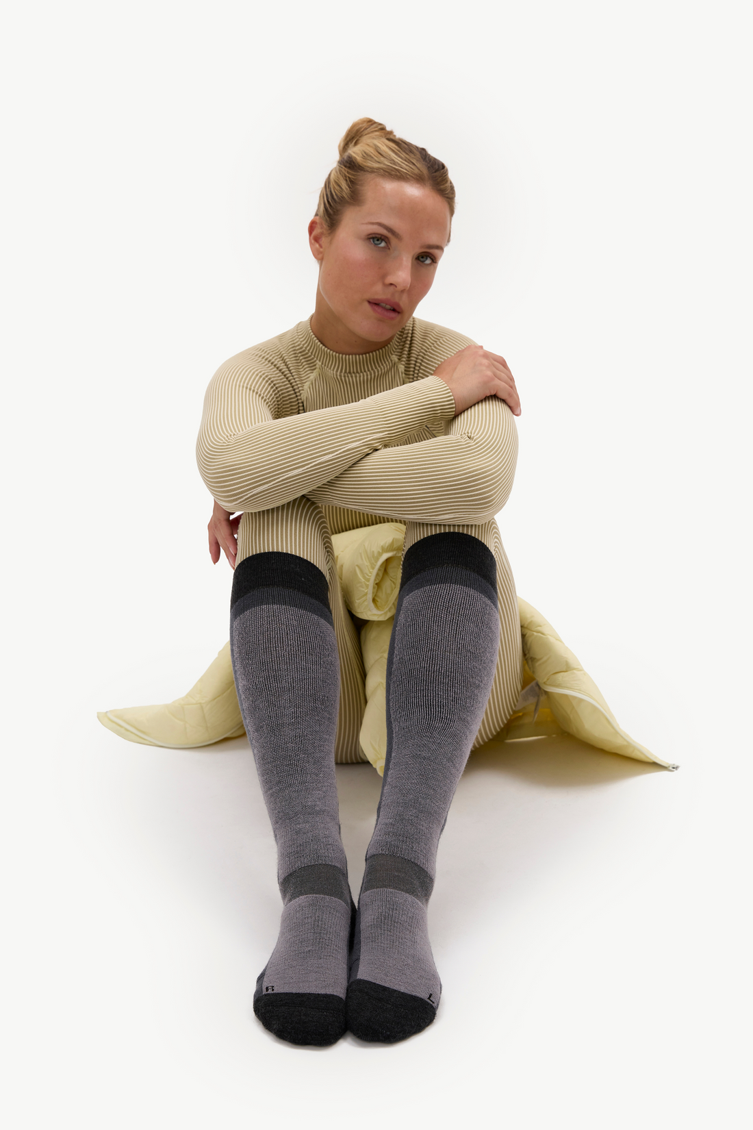 Chaussettes de ski légèrement rembourrées – Black/Asphalt/Thunder