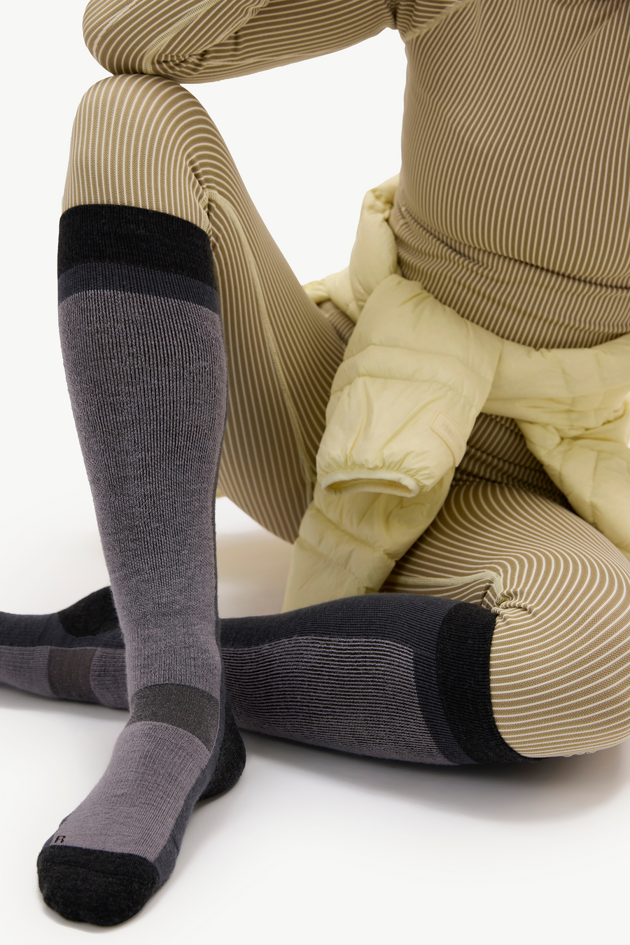 Light Cushion Ski Sock - Black/Asphalt/Thunder