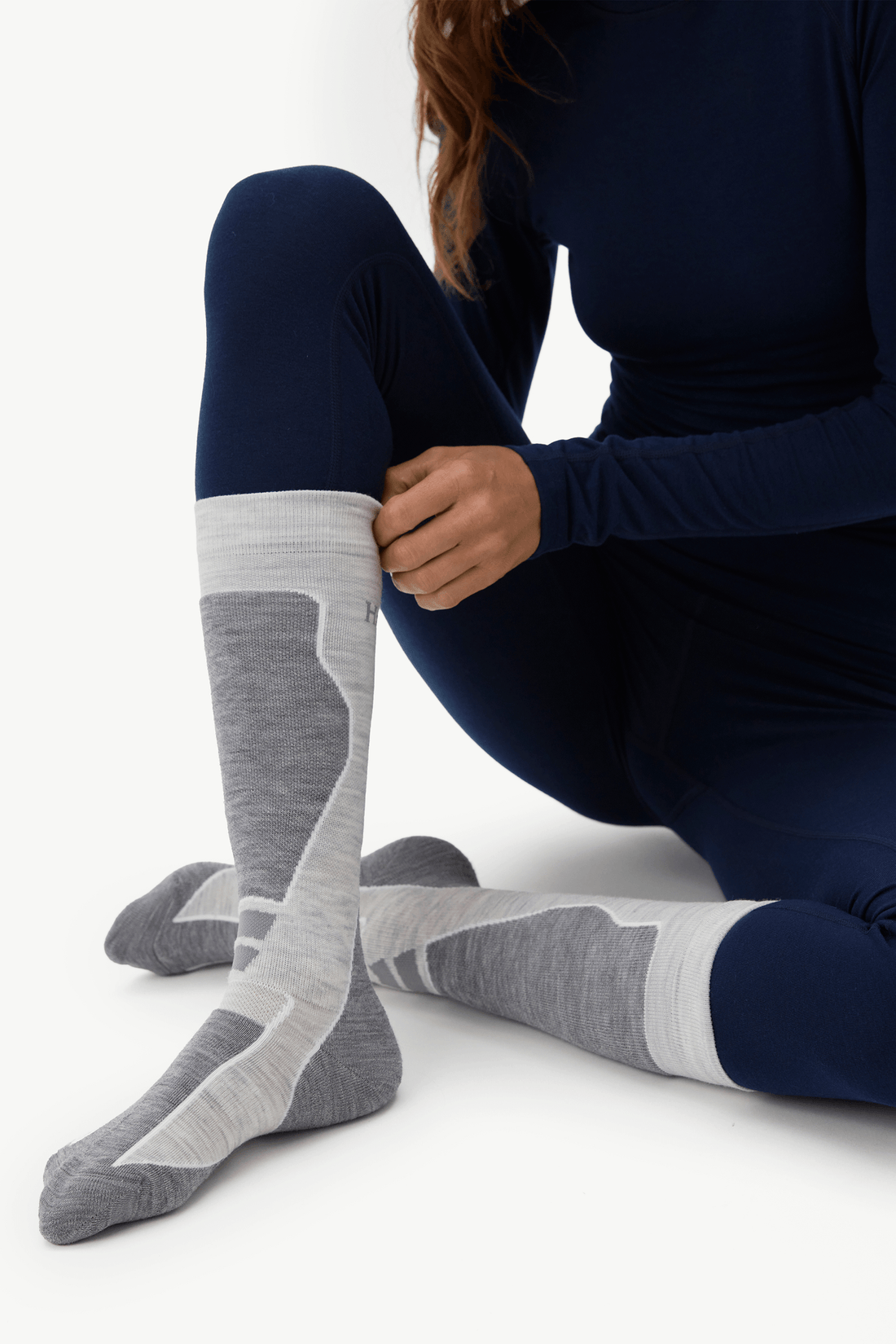 Light Cushion Ski Sock - Heather Grey
