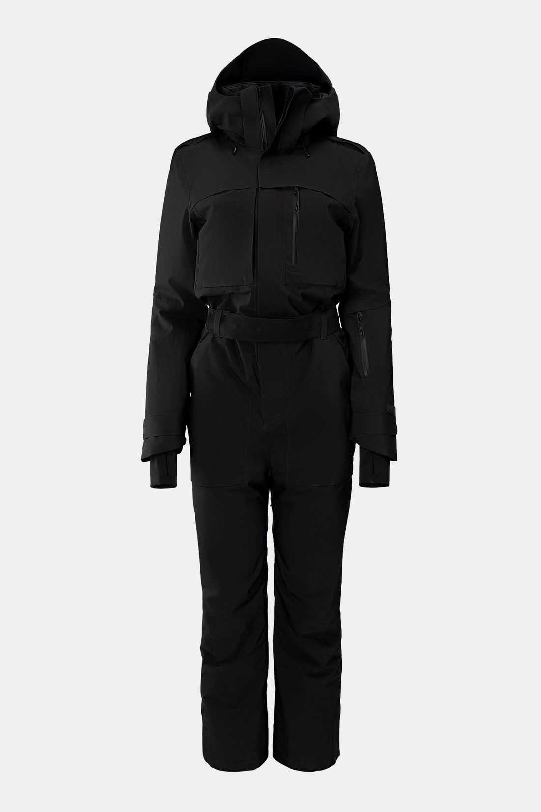 Black one piece ski suit discount