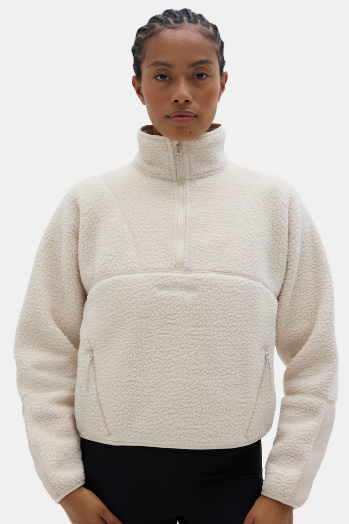 フリースジャケット KIRSH Half zip-up fleece top ivory KKRWCTM513MIVA HALF ZIP UP FLEECE TOP [IVORY] - KIRSH | 60% - Asian Fashion