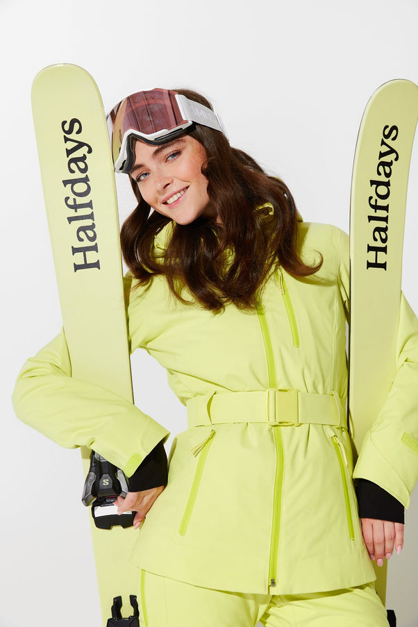 Woman wearing Granita belted jacket