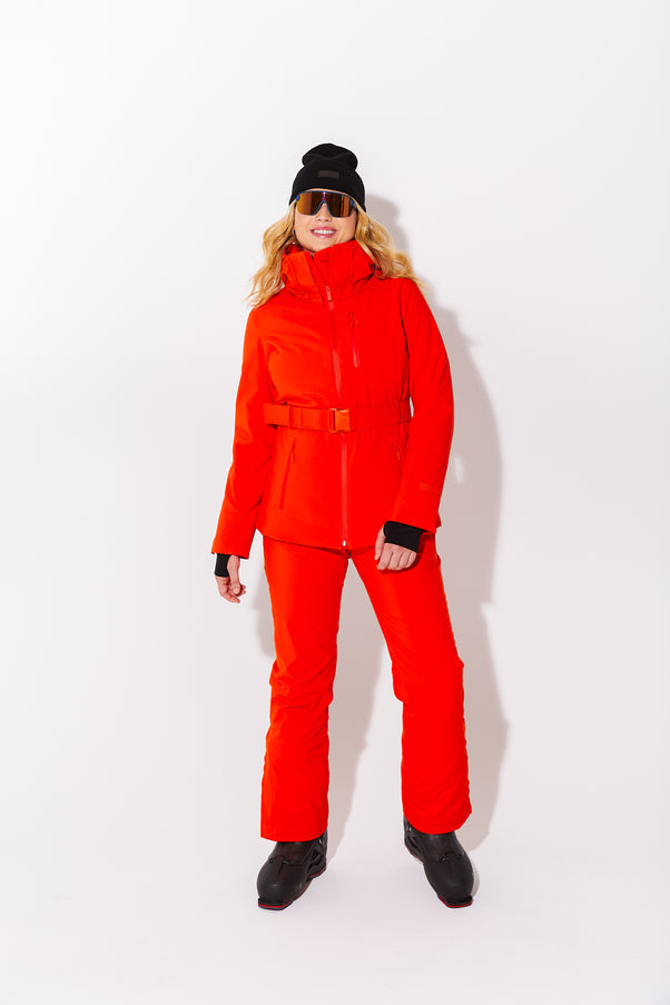 Woman wearing Spritz belted jacket