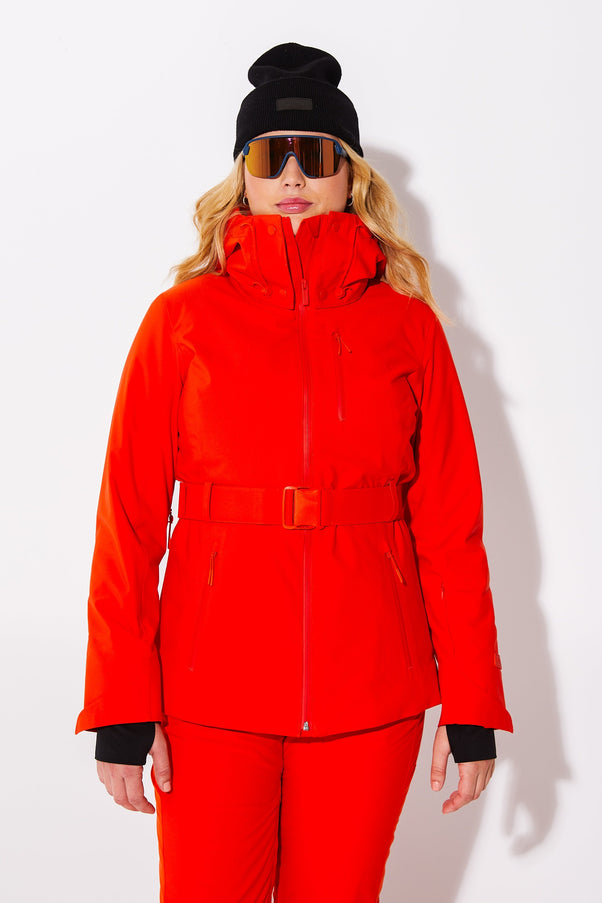 Woman wearing Spritz belted jacket