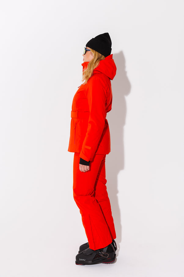 Woman wearing Spritz belted jacket