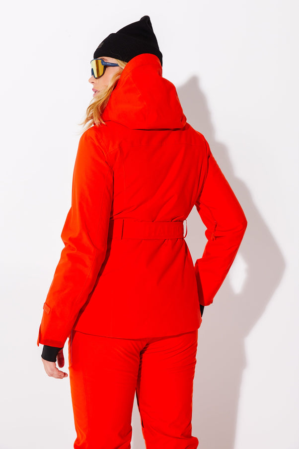 Woman wearing Spritz belted jacket