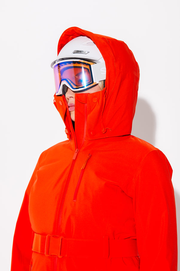 Woman wearing Spritz belted jacket