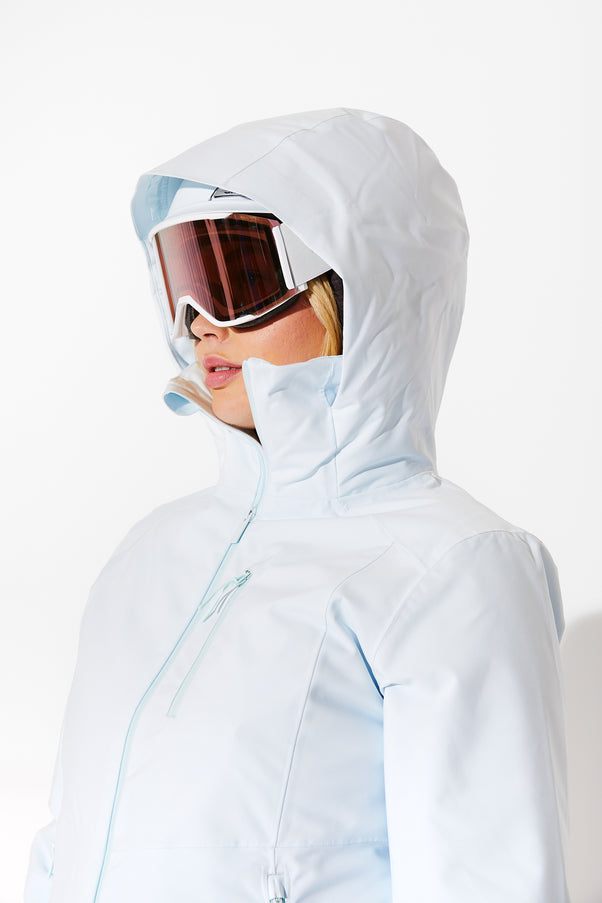 Woman wearing Frost ski jacket