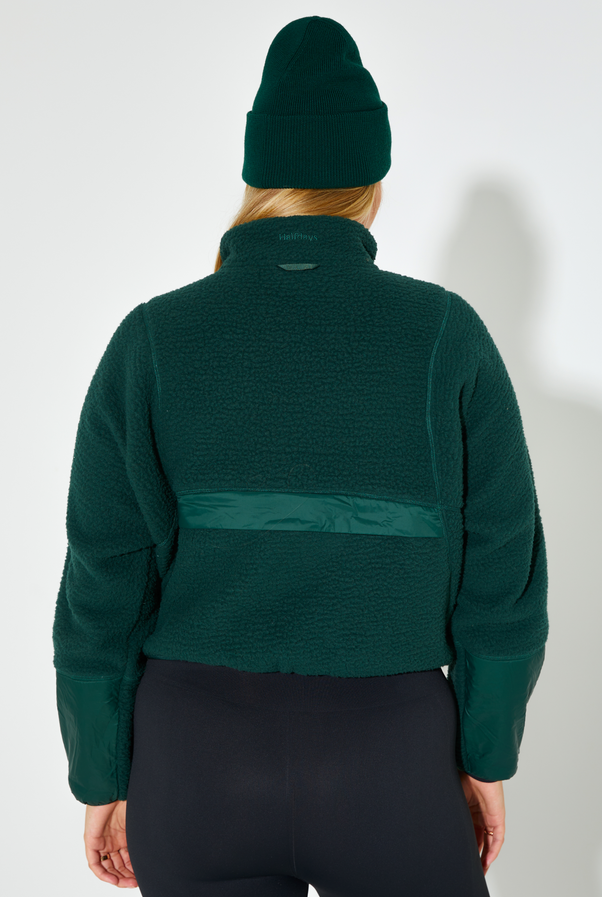 Woman in Alpine Green Pieper Fleece