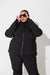 Woman wearing Black ski jacket