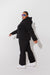 Woman wearing Black ski jacket