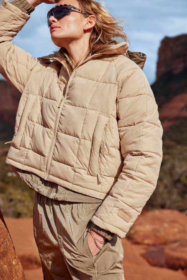 Woman Wearing Dolomite Nellie Packable Puffer