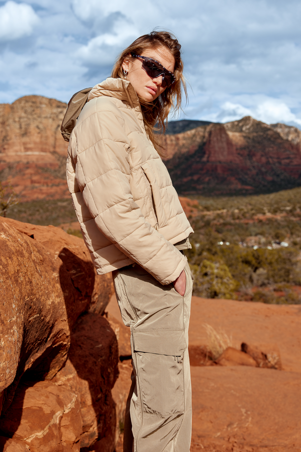 Woman Wearing Dolomite Nellie Packable Puffer