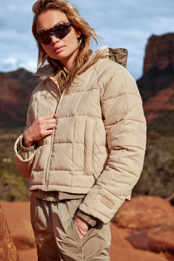 Woman Wearing Dolomite Nellie Packable Puffer