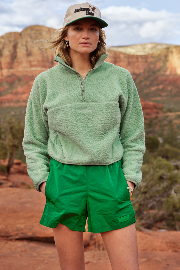 Woman in Fern Pieper Fleece