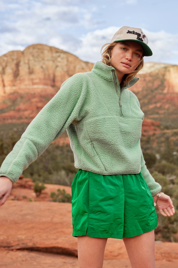 Woman in Fern Pieper Fleece